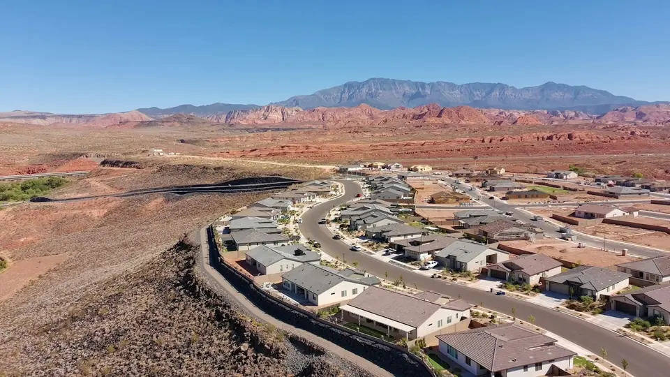 New desert subdivision homes at the edge of the valley